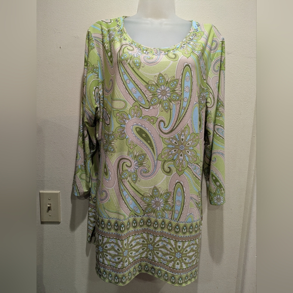 Allison Daley Paisley Print Women's Top Size 1 X